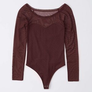 Abercrombie & Fitch Long-sleeve Mesh Bodysuit